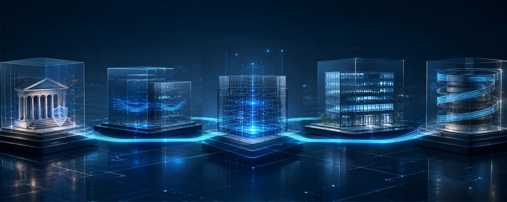Secure connected banking technology domains
