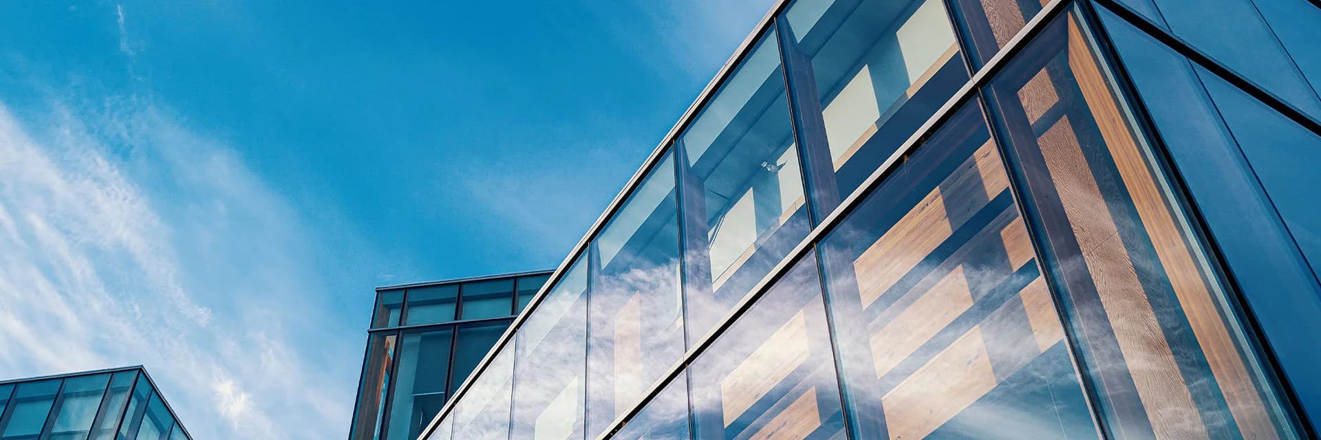 Glass-fronted technology building