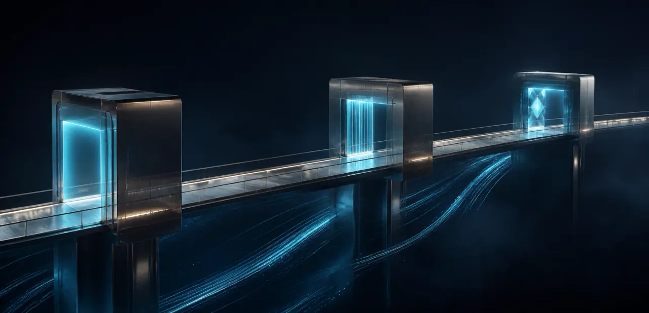 Conceptual visualization of a controlled three-stage delivery pathway